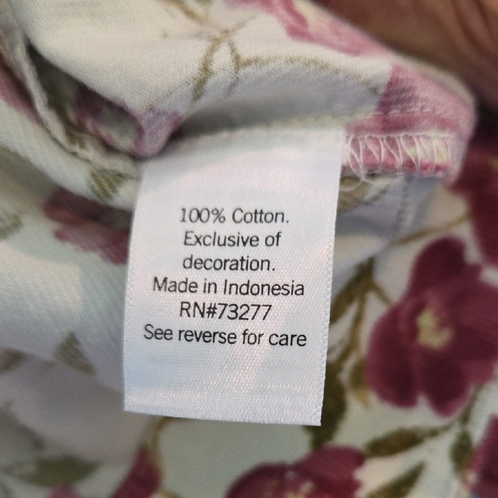 Sonoma Cropped Top 3/4 Sleeves Cream and Pink Corduroy Size Petite XS - Picture 3 of 10